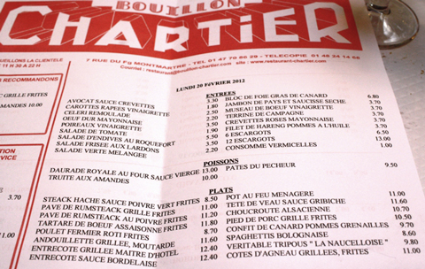 extract Jaarlijks dinsdag Betaalbaar uit eten bij Bouillon Chartier - Parijs à la Carte