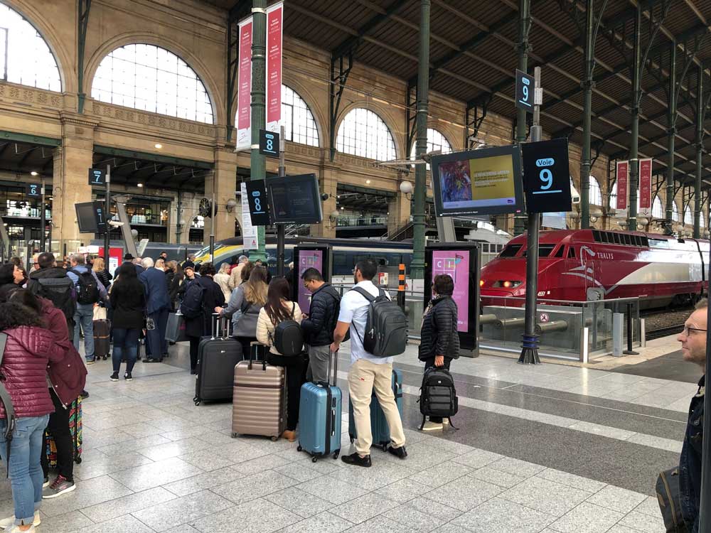 Het station in Parijs waar de Thalys rijdt.