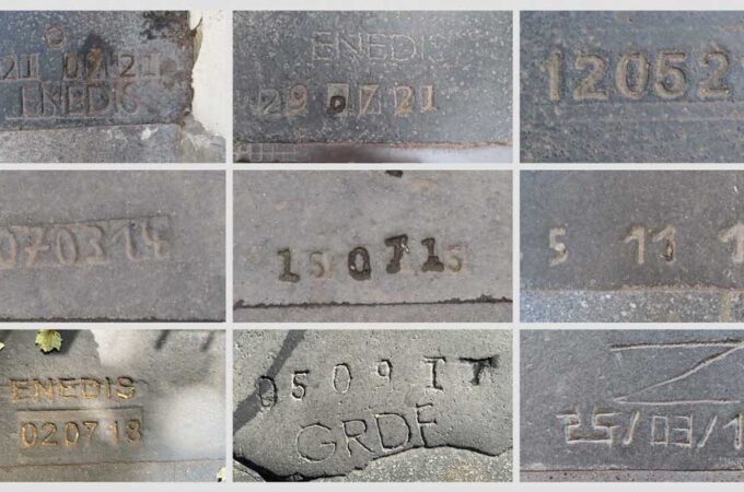 Overal datums in het asfalt op de stoepen van Parijs!