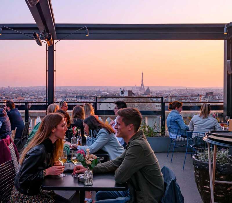 Terrass' hotel in Parijs met rooftop