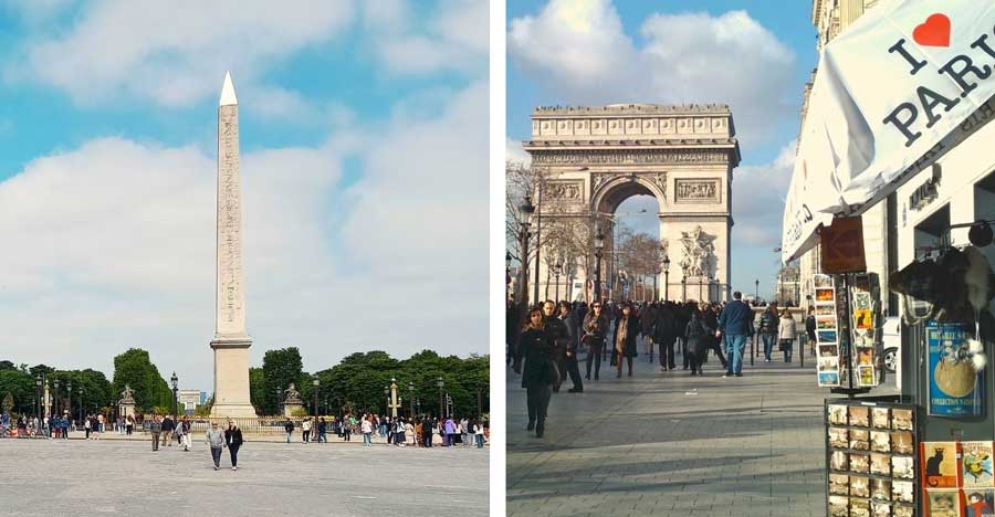 Obelisk en Arc de Triomphe