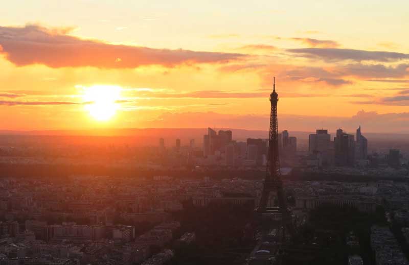 Uitzicht Tour Montparnasse tijdens zonsondergang