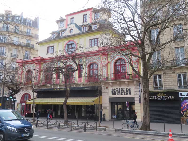 De concertzaal Bataclan in Parijs (11e arrondissement)