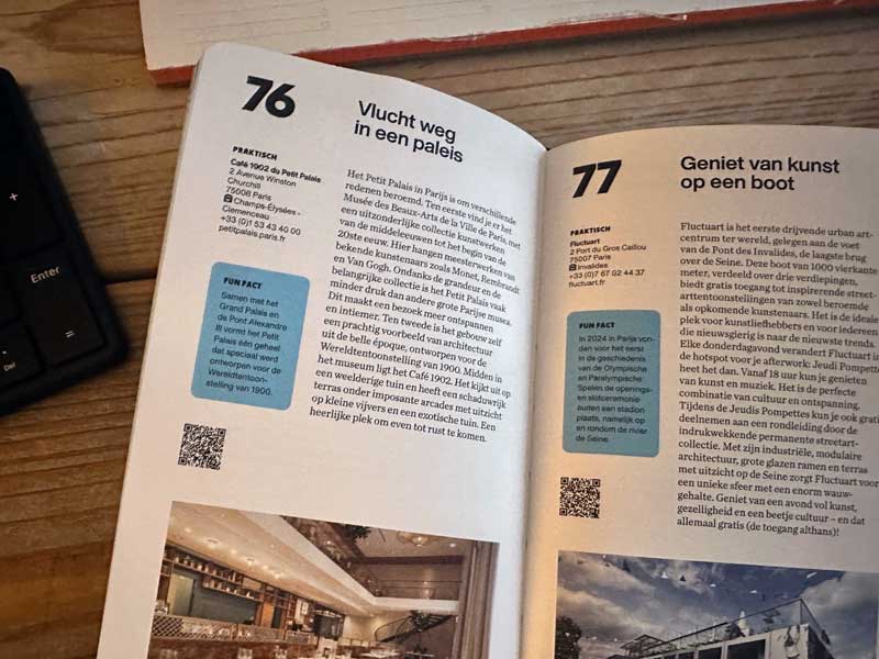 Voorbeeld uit het boek De Bucketlist Parijs