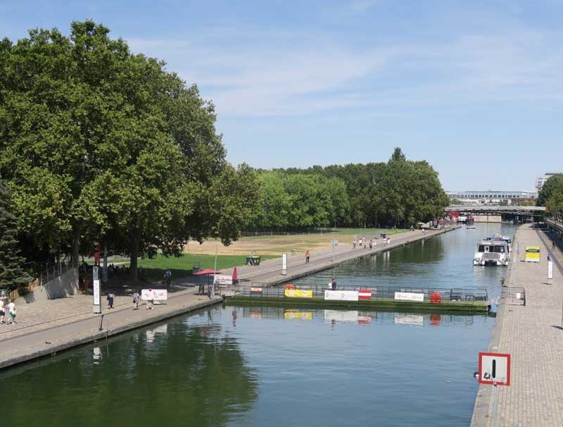 Het kanaal bij La Villette in Parijs
