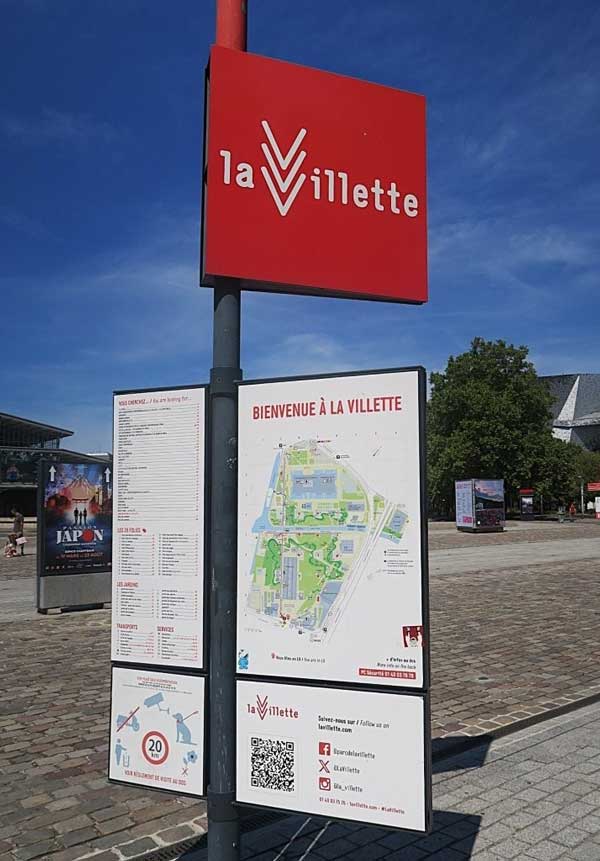 La Villete entree met plattegrond