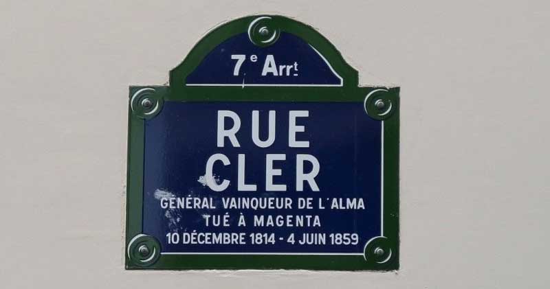 Rue Cler, 7e arrondissement, straatnaambordje